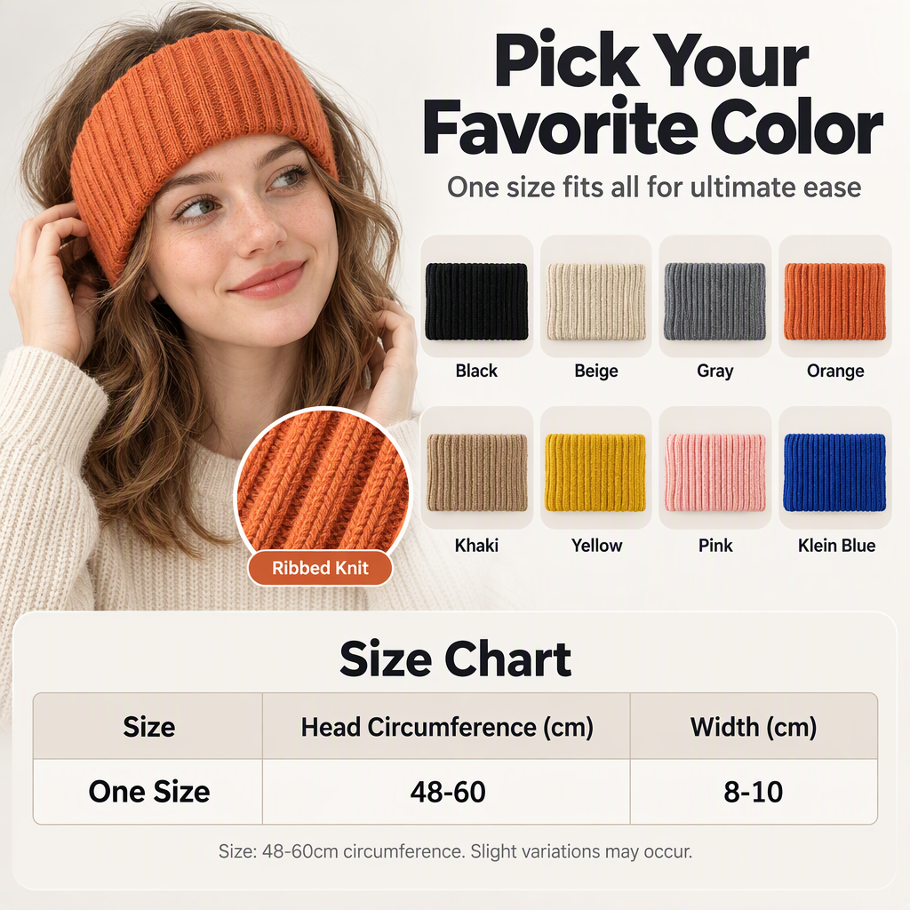 Wide Ribbed Knit Sports Headband