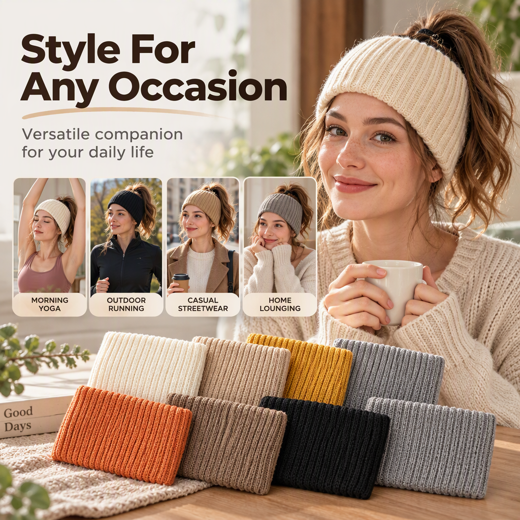 Wide Ribbed Knit Sports Headband