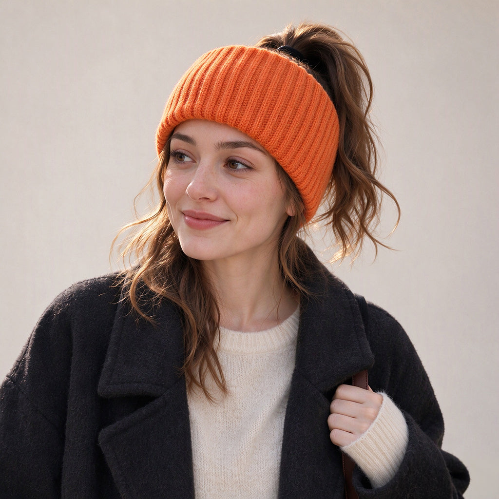 Wide Ribbed Knit Sports Headband