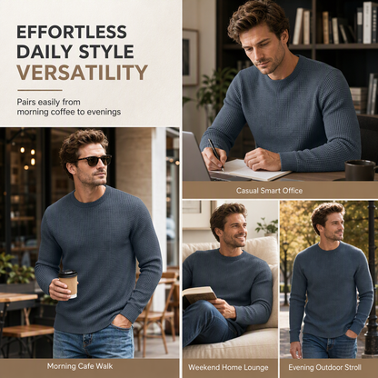 Men's Casual Slim Fit Crew Neck Long Sleeve Sweatshirt