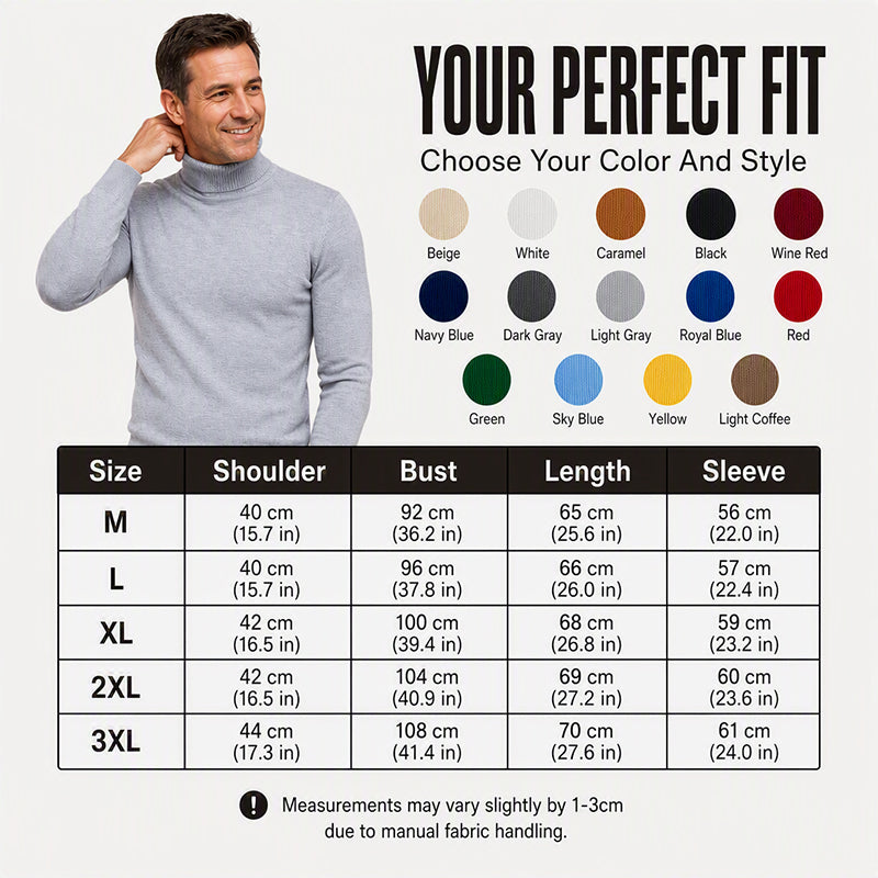 🖤Black Friday Sale:50% OFF🖤 Men's Classic Slim Fit Turtleneck Sweater
