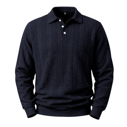 Men's Casual Jacquard Cable Texture Top
