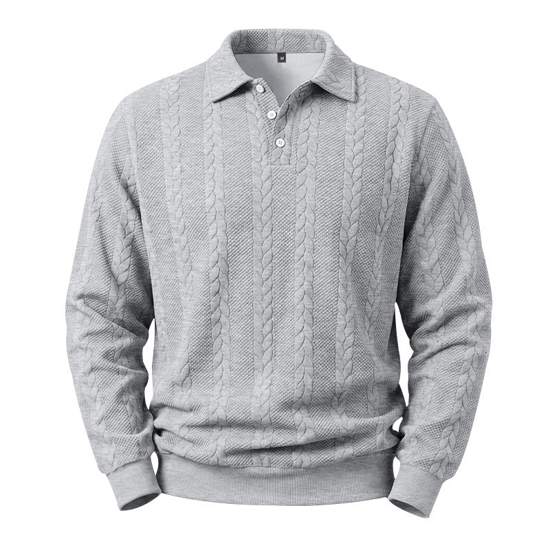 Men's Casual Jacquard Cable Texture Top