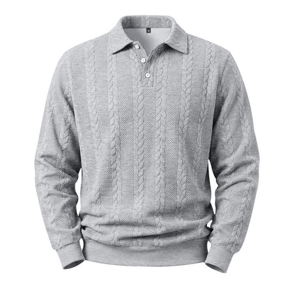 Men's Casual Jacquard Cable Texture Top