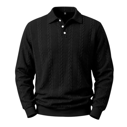 Men's Casual Jacquard Cable Texture Top