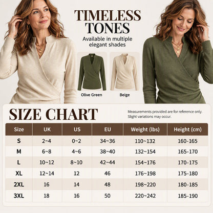 Women's Elegant V-Neck Wrap Knit Top