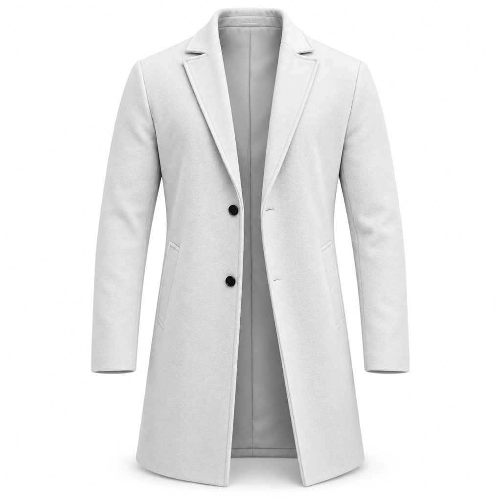 Men's Classic Single Breasted Trench Coat Business Casual Premium Windbreaker