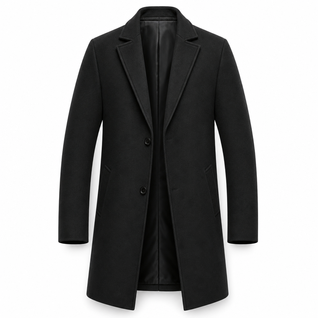 Men's Classic Single Breasted Trench Coat Business Casual Premium Windbreaker