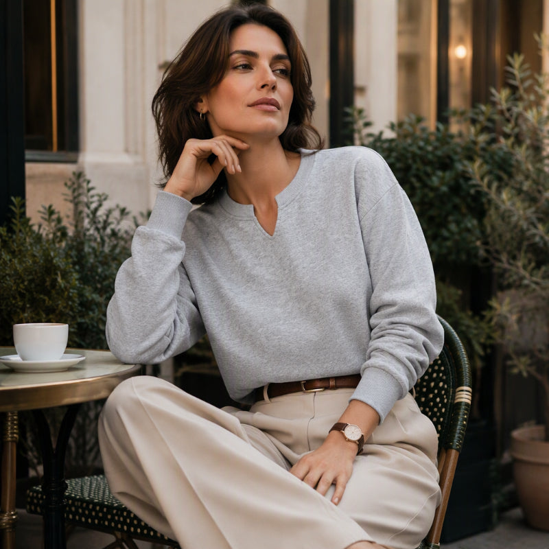 💖Black Friday Mega Deal – 50% off!💖 Women's Casual Split V-Neck Sweatshirt