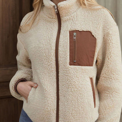 Women's Winter Sherpa Plush Full-Zip Jacket