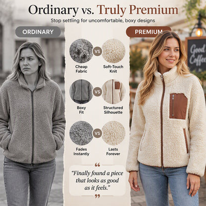 Women's Winter Sherpa Plush Full-Zip Jacket