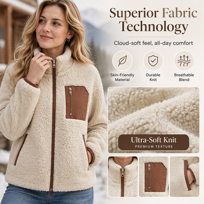 Women's Winter Sherpa Plush Full-Zip Jacket