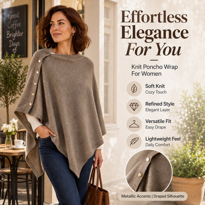 Women's Soft Knit Poncho Shawl