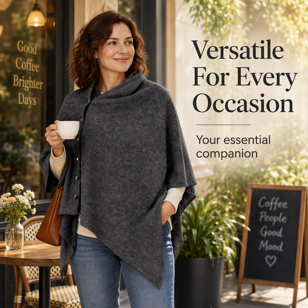 Women's Soft Knit Poncho Shawl