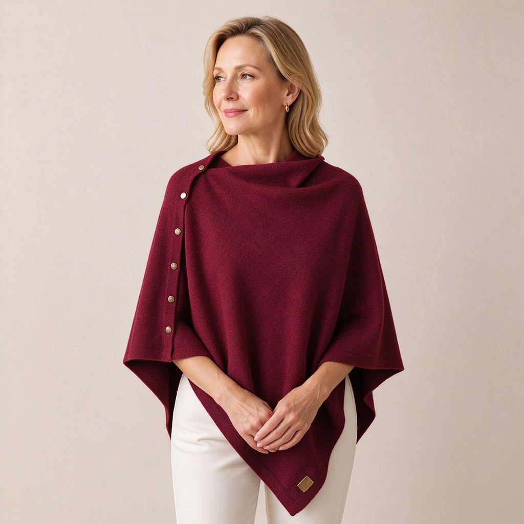 Women's Soft Knit Poncho Shawl