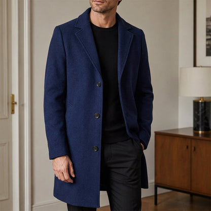 Men's Classic Mid-Length Single-Breasted Coat