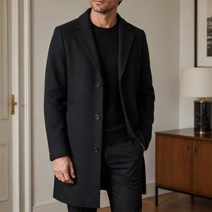Men's Classic Mid-Length Single-Breasted Coat