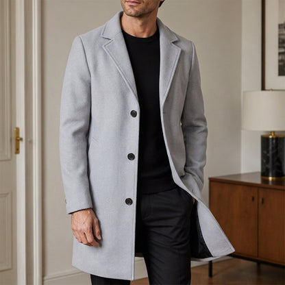 Men's Classic Mid-Length Single-Breasted Coat