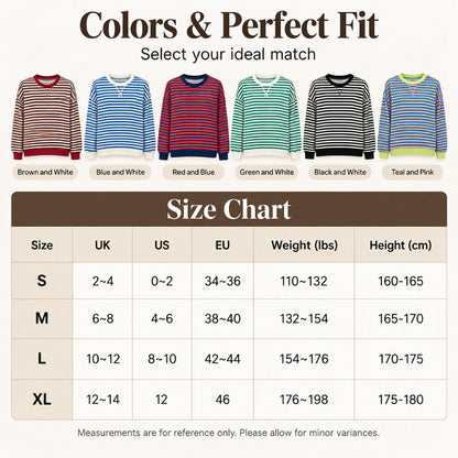 Women's Oversized Striped Long Sleeve Top