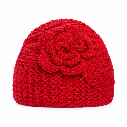 Women Winter Warm Knitted Ear Warmer Headband Wide Floral Hair Accessory