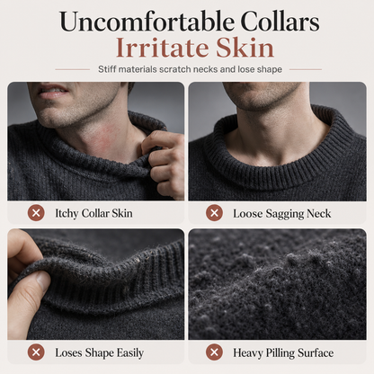 Men's Mock Neck Solid Color Knit Sweater