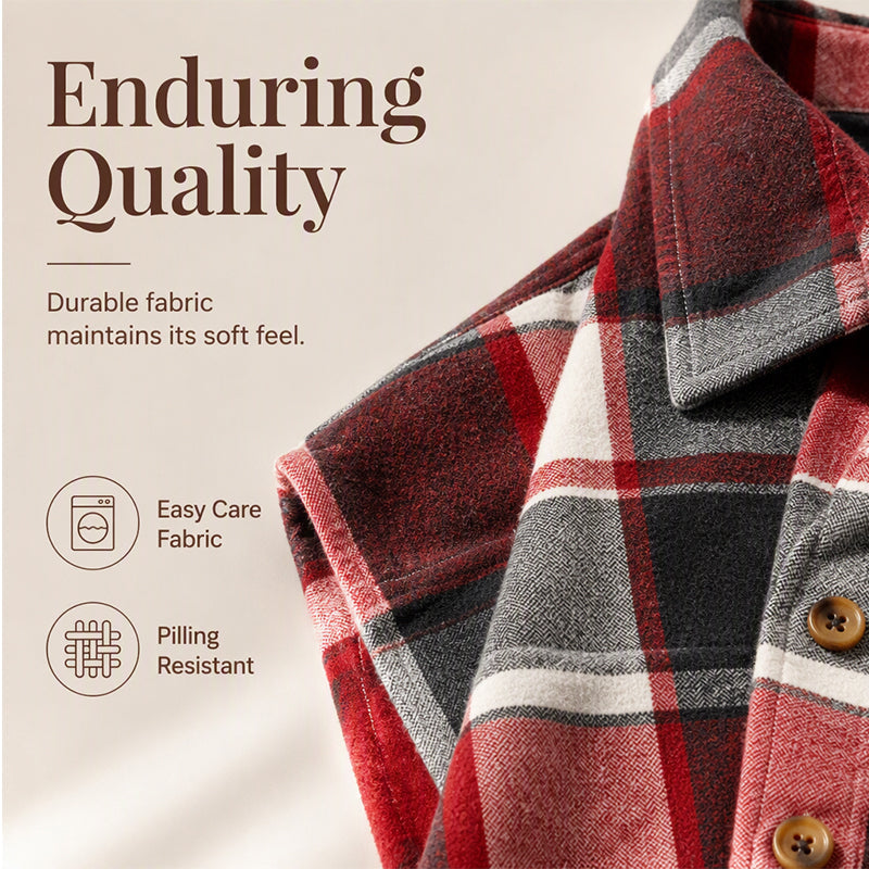 Women's Plaid Button Down Vest Shirt with Pockets