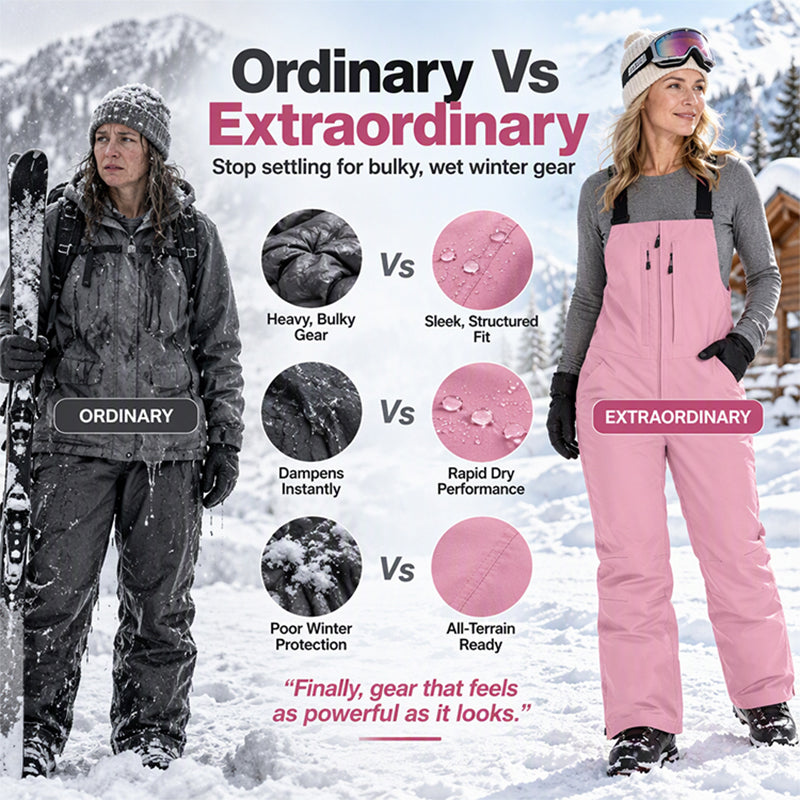 ❄️ Stay Dry, Full-Coverage Snow Protection | Unisex Waterproof Ski Bib Pants