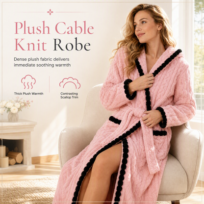 Thick Long Sleeve Knit Plush Bathrobe
