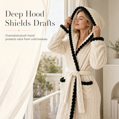 Thick Long Sleeve Knit Plush Bathrobe