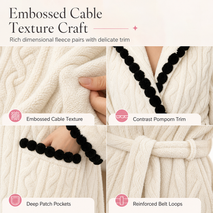 Thick Long Sleeve Knit Plush Bathrobe