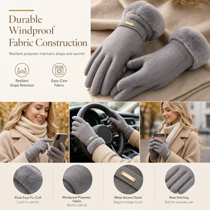 🌸Hot Sale 50% OFF💖Women's Winter Thermal Touchscreen Gloves Windproof Warm Gloves for Outdoor Cycling and Driving