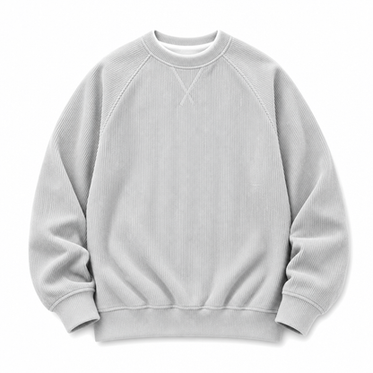 Men's Corduroy Crewneck Long Sleeve Pullover Sweatshirt
