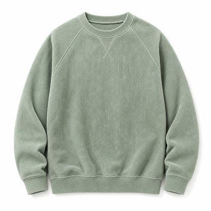 Men's Corduroy Crewneck Long Sleeve Pullover Sweatshirt