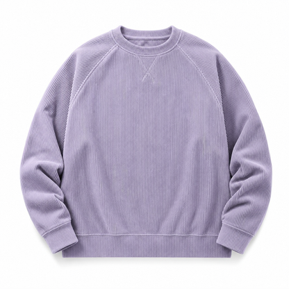 Men's Corduroy Crewneck Long Sleeve Pullover Sweatshirt