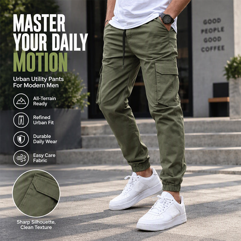 Men's Casual Outdoor Cargo Pants with Drawstring