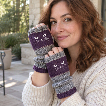 ❄️Black Friday Sale 50% OFF!!🐱Winter Warm Half Finger Knitted Gloves