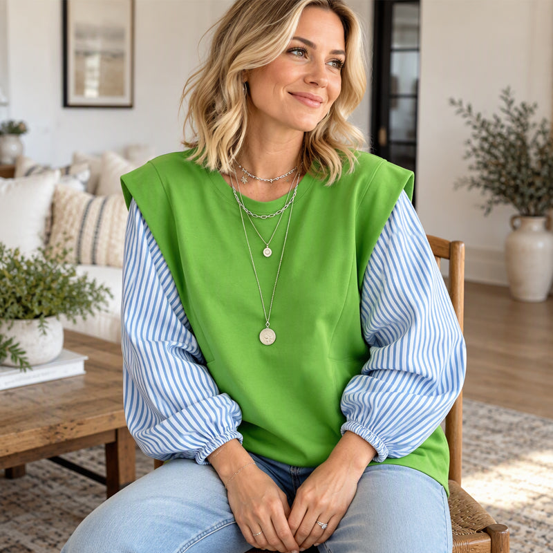 Women's Casual Patchwork Long Sleeve Top
