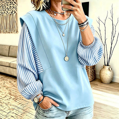 Women's Casual Patchwork Long Sleeve Top