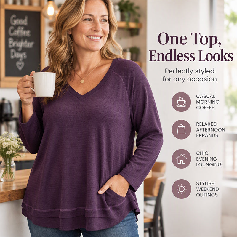 Women's Textured Stitch Raglan Sleeve Sweatshirt