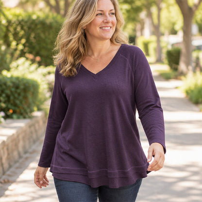 Women's Textured Stitch Raglan Sleeve Sweatshirt