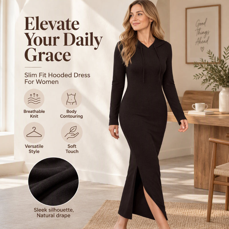 Women's Slim-Fit Hooded Bodycon Dress