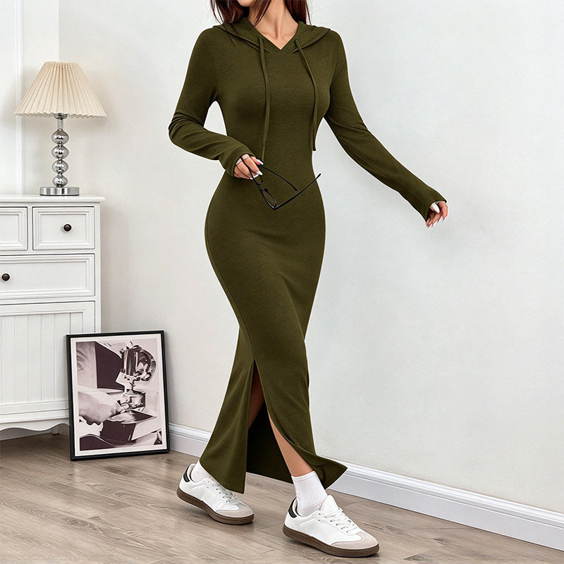 Women's Slim-Fit Hooded Bodycon Dress