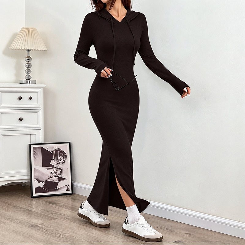 Women's Slim-Fit Hooded Bodycon Dress
