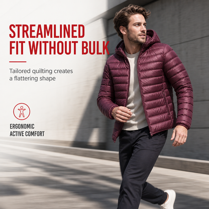Men's Lightweight Hooded Cotton Padded Solid Color Autumn Winter Short Coat🔥
