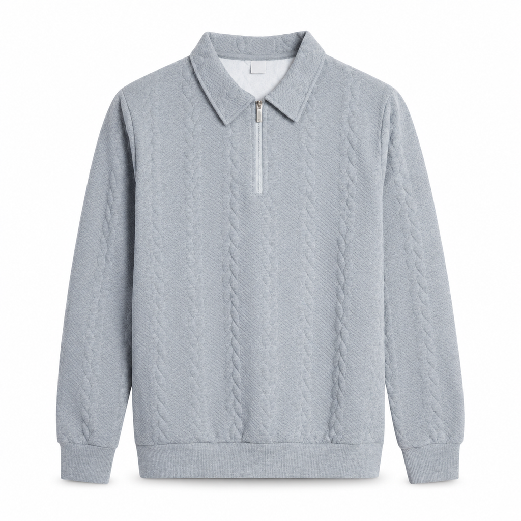 🧶 Refined Woven Texture, Easy Layered Comfort | Men's Casual Jacquard Knit Pullover