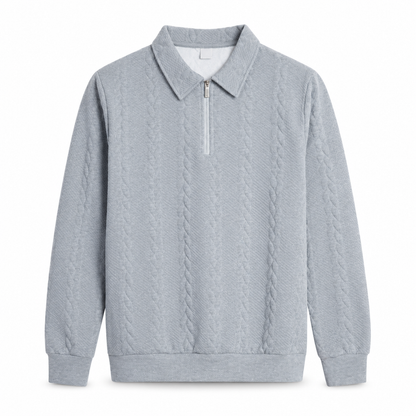 🧶 Refined Woven Texture, Easy Layered Comfort | Men's Casual Jacquard Knit Pullover