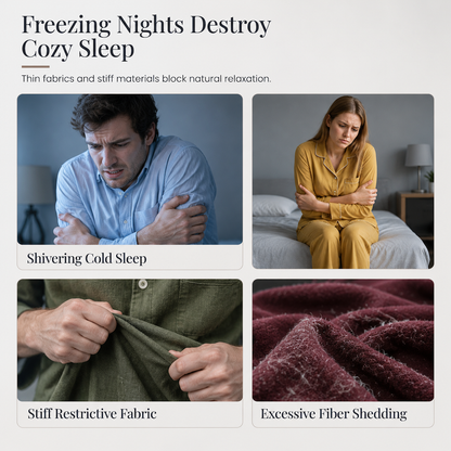 ✨ Men & Women's Sherpa Pajama Set: Thick, Double-Sided Plush & Cloud Soft ☁️