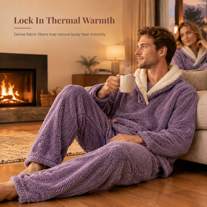 ✨ Men & Women's Sherpa Pajama Set: Thick, Double-Sided Plush & Cloud Soft ☁️
