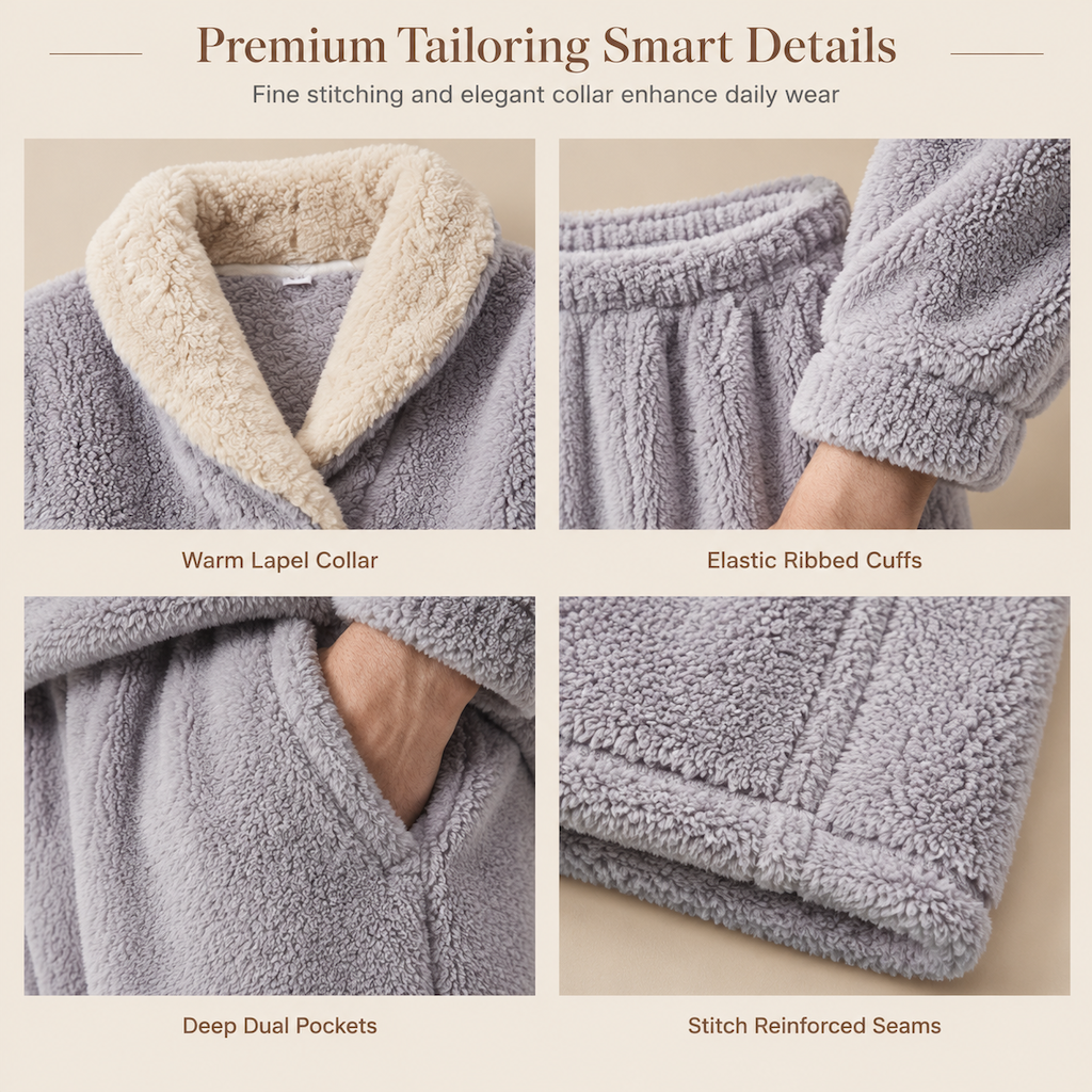 ✨ Men & Women's Sherpa Pajama Set: Thick, Double-Sided Plush & Cloud Soft ☁️