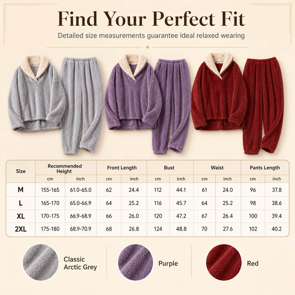 ✨ Men & Women's Sherpa Pajama Set: Thick, Double-Sided Plush & Cloud Soft ☁️